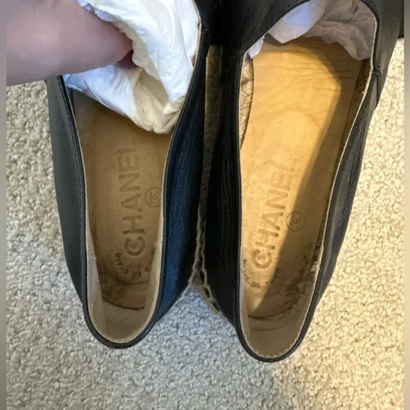 🎈🎈🎈 SOLD🎈🎈🎈CHANEL Black Lambskin CC Espadrilles- FULL SET LK NEW - sale - Picture 10 of 13